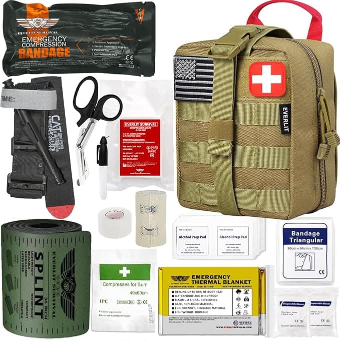 EVERLIT Emergency Trauma Kit, CAT GEN-7 Multi-Purpose SOS Everyday Carry IFAK for Wilderness on Amazon